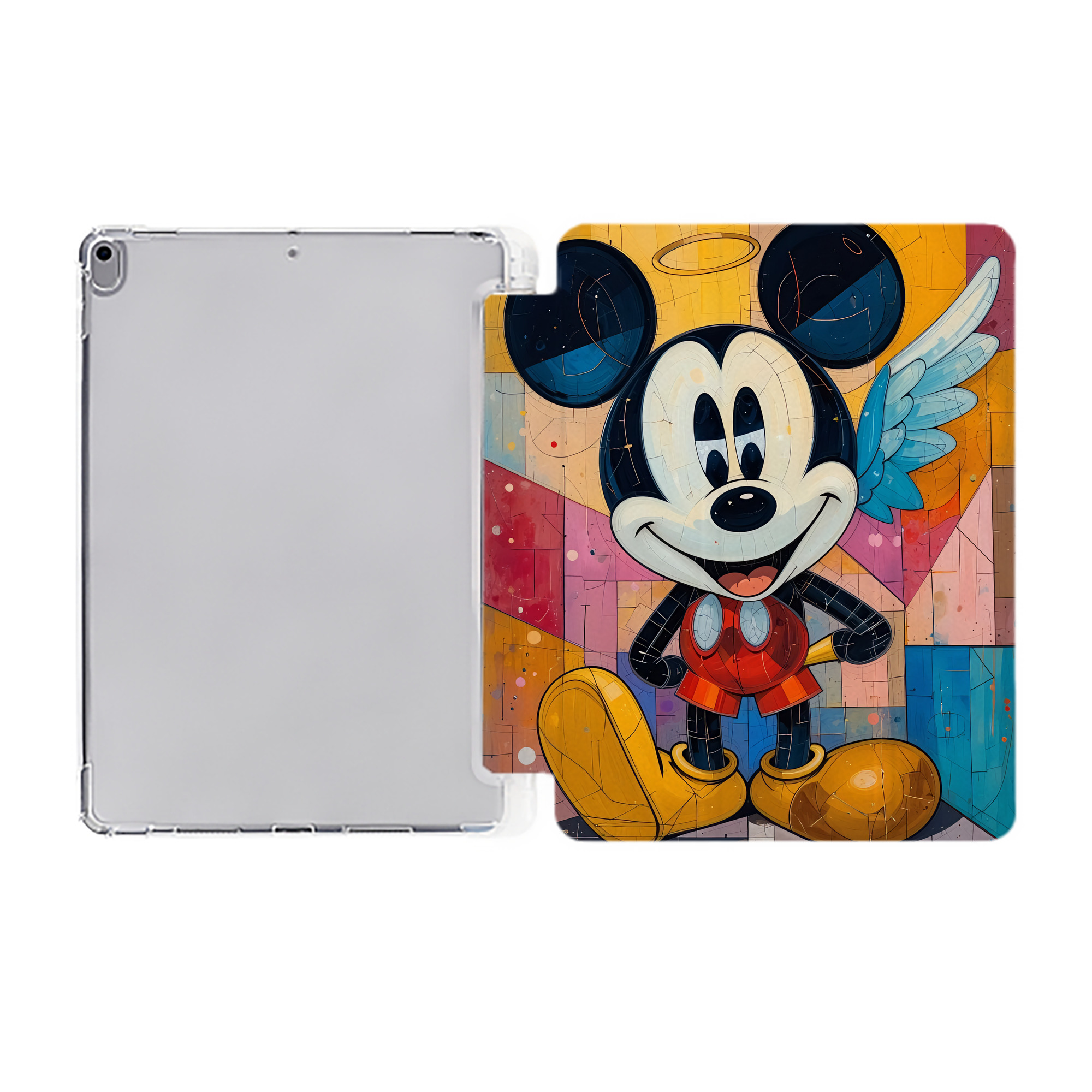 （画像用） ミッキーマウス Mickey Mouse IPad ケース ペン収納付き 三つ折りスタンド PUレザー×シリコン 対応機種9.5/10.5/10.9インチ